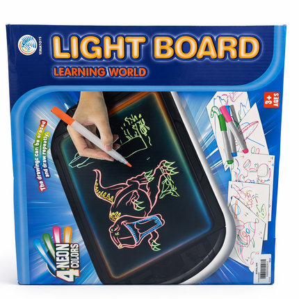 Light Board LED Writing & Drawing Tablet – 4 Neon Colors