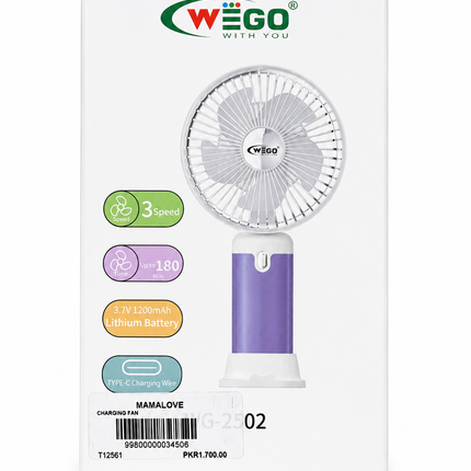 WEGO Portable Rechargeable Mini Fan – USB Handheld & Desktop Cooling Fan