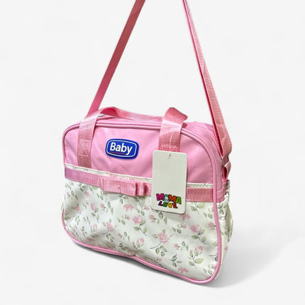 Baby Diaper Bag  with Flower Detailing (pink)