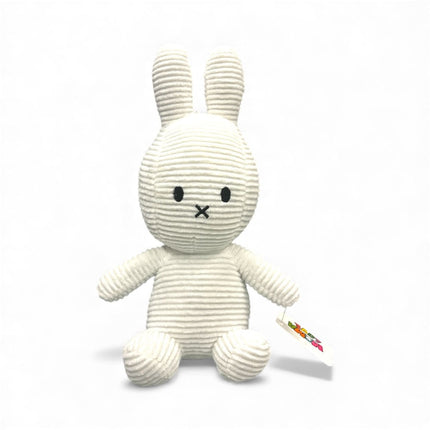 Chic Ivory Corduroy Plush Rabbit - Minimalist Nursery Decor & Soft Stuffed Animal Toy
