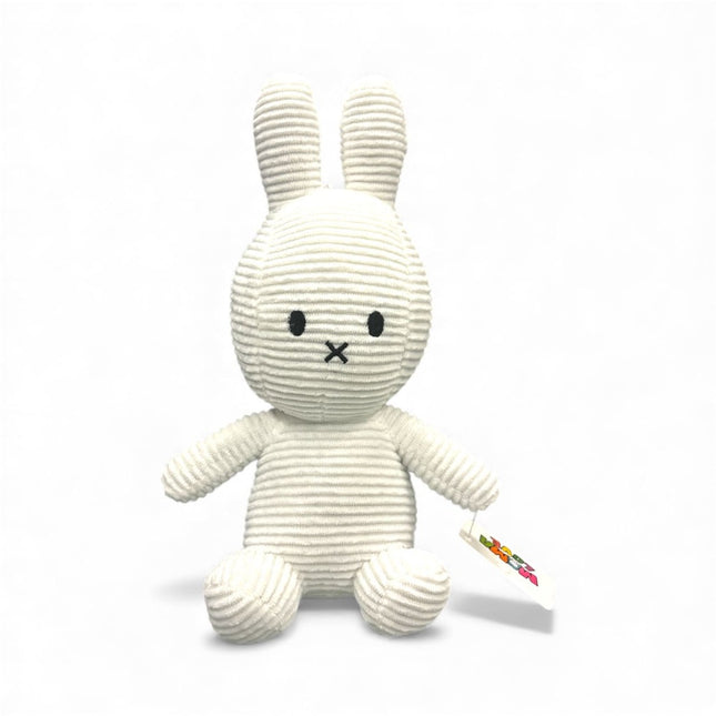 Chic Ivory Corduroy Plush Rabbit - Minimalist Nursery Decor & Soft Stuffed Animal Toy