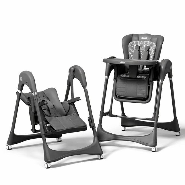 Kidilo 2-in-1 Baby High Chair & Swing – Adjustable Feeding Chair with Recliner Mode