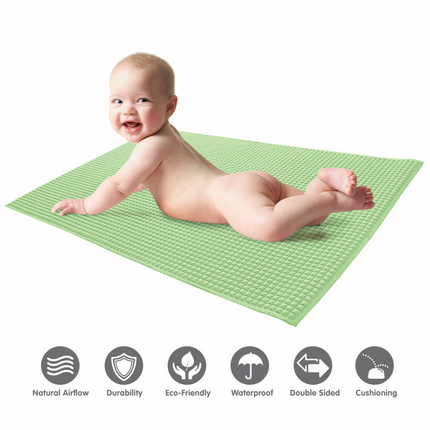Kids Joy Air-Filled Rubber Cot Sheet – Soft, Waterproof Baby Changing Mat (Green)