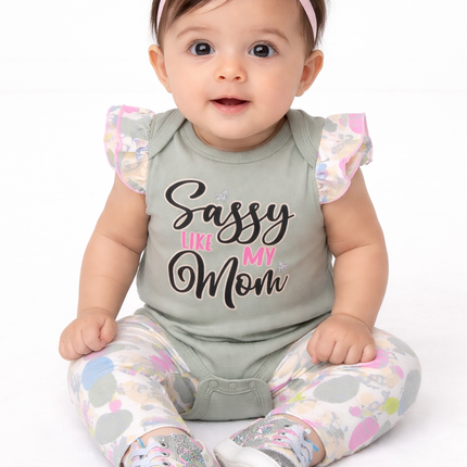 Sassy Like My Mom Baby Girl 3-Piece Outfit Set