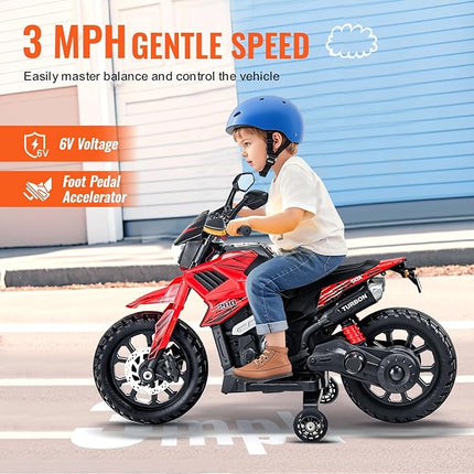 VEVOR Kids Ride On Motorcycle, 6V Battery Powered Electric Motorcycle with Speed Up to 3mph