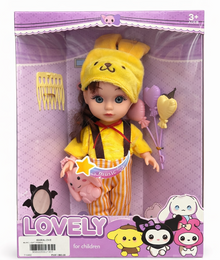 Lovely Fashion Girl Doll with Accessories (3+ Years) – Yellow Outfit with Bunny Cap