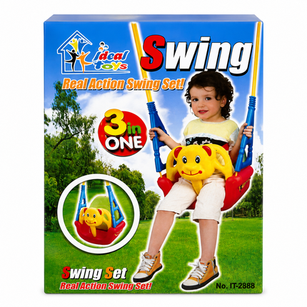 Ideal Toys 3-in-1 Kids Swing Set | Indoor & Outdoor Toddler Swing with Safety Seat