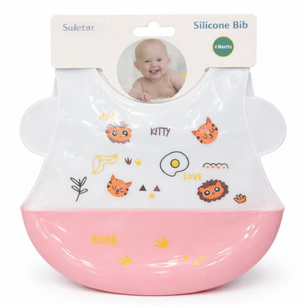 Baby Silicone Bib with Food Catcher – Waterproof Feeding Bib