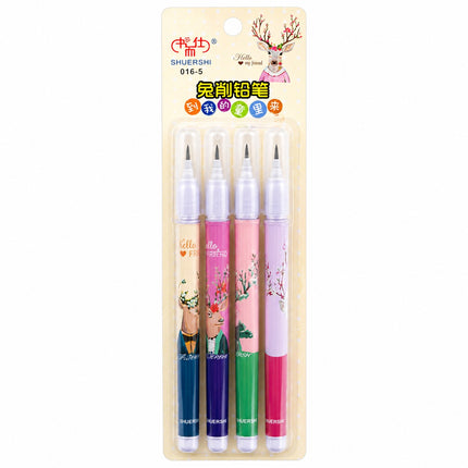 SHUERSHI 4-Piece Cute Deer Erasable Gel Pen Set