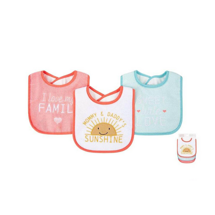 Infant Baby Bib Pack Of 3 Mom & Daddy Sun Sunshine