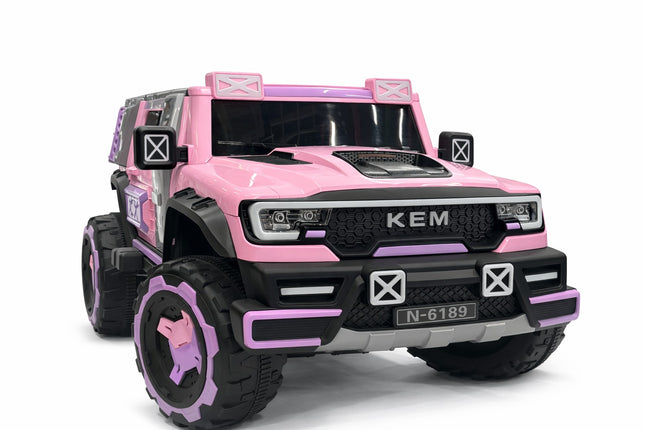 KEM N-6189 Kids Electric Ride-On Jeep – 12V Luxury Pink Off-Road SUV with LED Lights