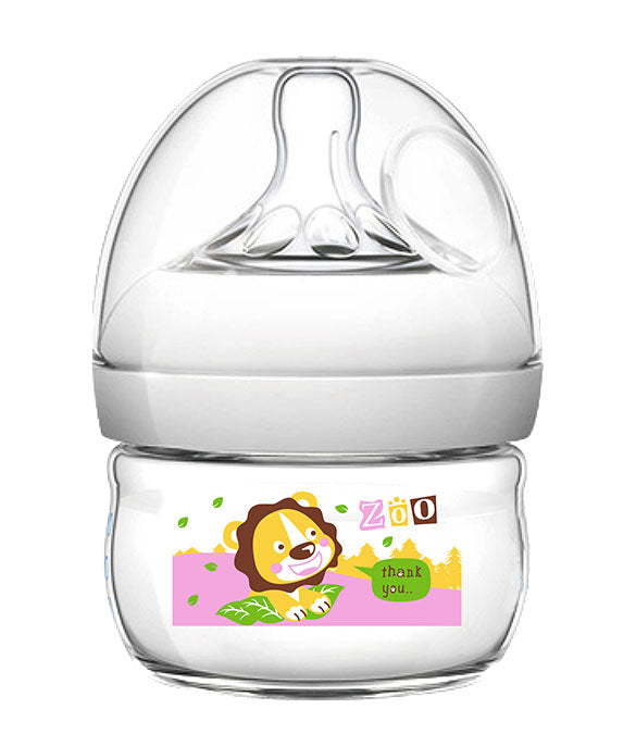Pink Baby Plastic Feeding Bottle 2oZ