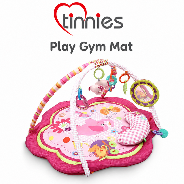 PINK BABY PLAY MAT – 4-IN-1 ACTIVITY MAT WITH TOYS (0–12 MONTHS)