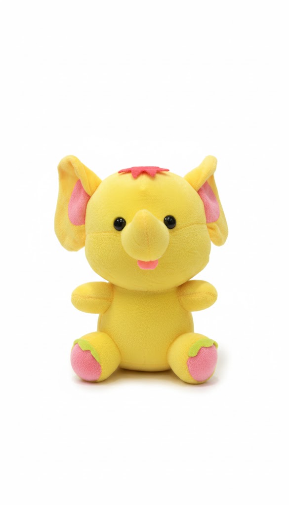 Cute Yellow Elephant Plush Toy – Bright & Super Soft Stuffed Animal