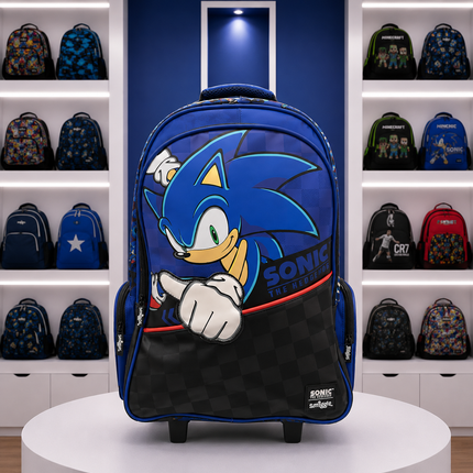 Smiggle Sonic Kids Trolley School Backpack – 18" × 12"