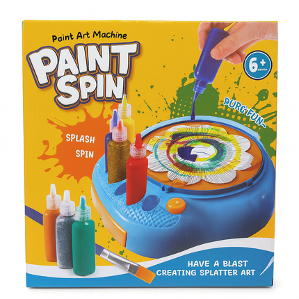 Paint Spin Art Machine – Kids Splatter Painting Activity Set (Age 6+)