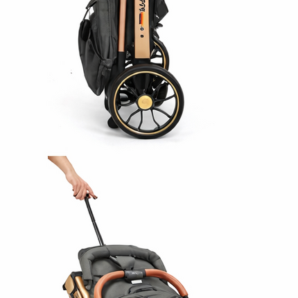 Kidilo k868 - Premium All-Terrain Baby Stroller with Adjustable Canopy & Leatherette Handle