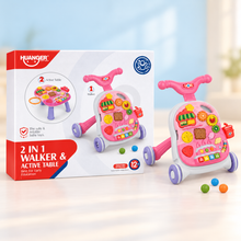 Huanger 2-in-1 Baby Walker & Activity Table – Pink Edition