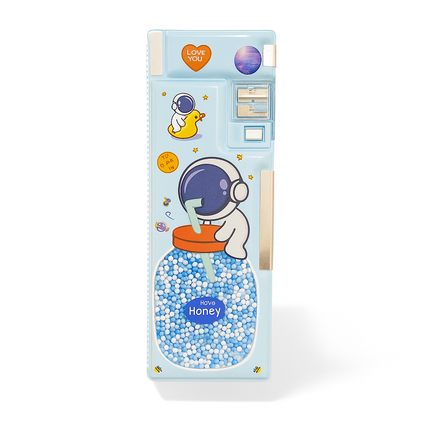 Astronaut “Have Honey” Pencil Box – Light Blue