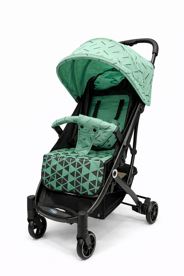 611-BL \1021  Premium Baby Stroller Pram with Large Canopy & Storage