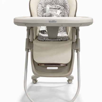 Premium Adjustable Baby High Chair with Tray & Wheels – Multi-Position Feeding Chair