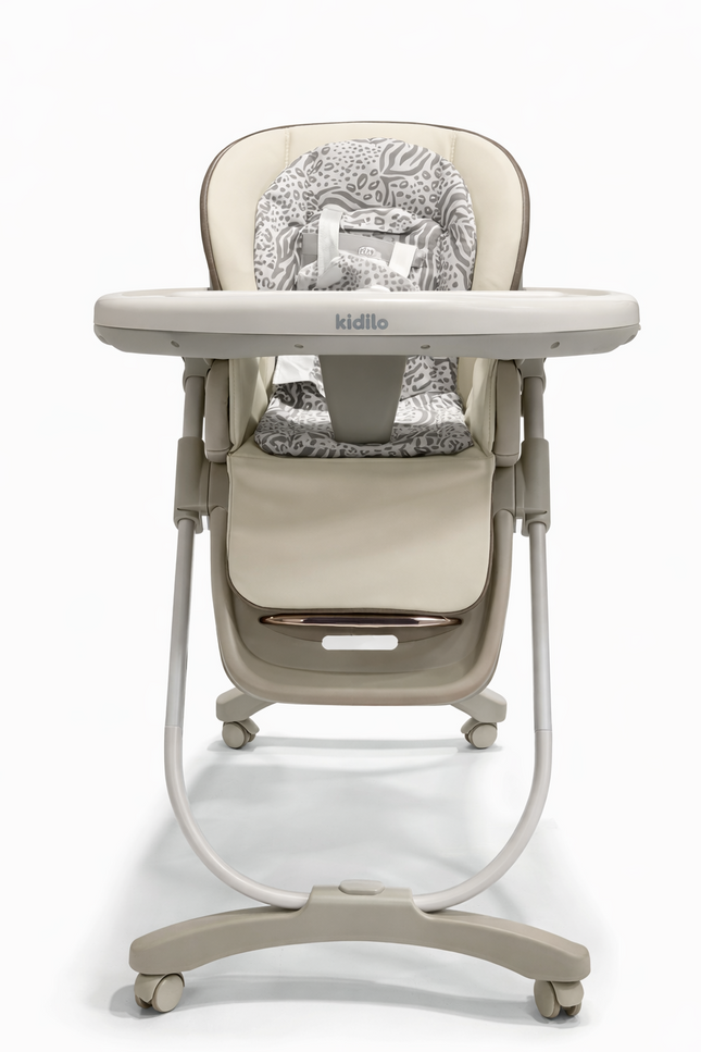 Premium Adjustable Baby High Chair with Tray & Wheels – Multi-Position Feeding Chair