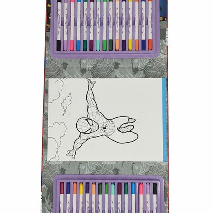 Marvel Spider-Man Premium Color Book Set – 32 Coloring Pages + 15 Double-Ended Marker Pens