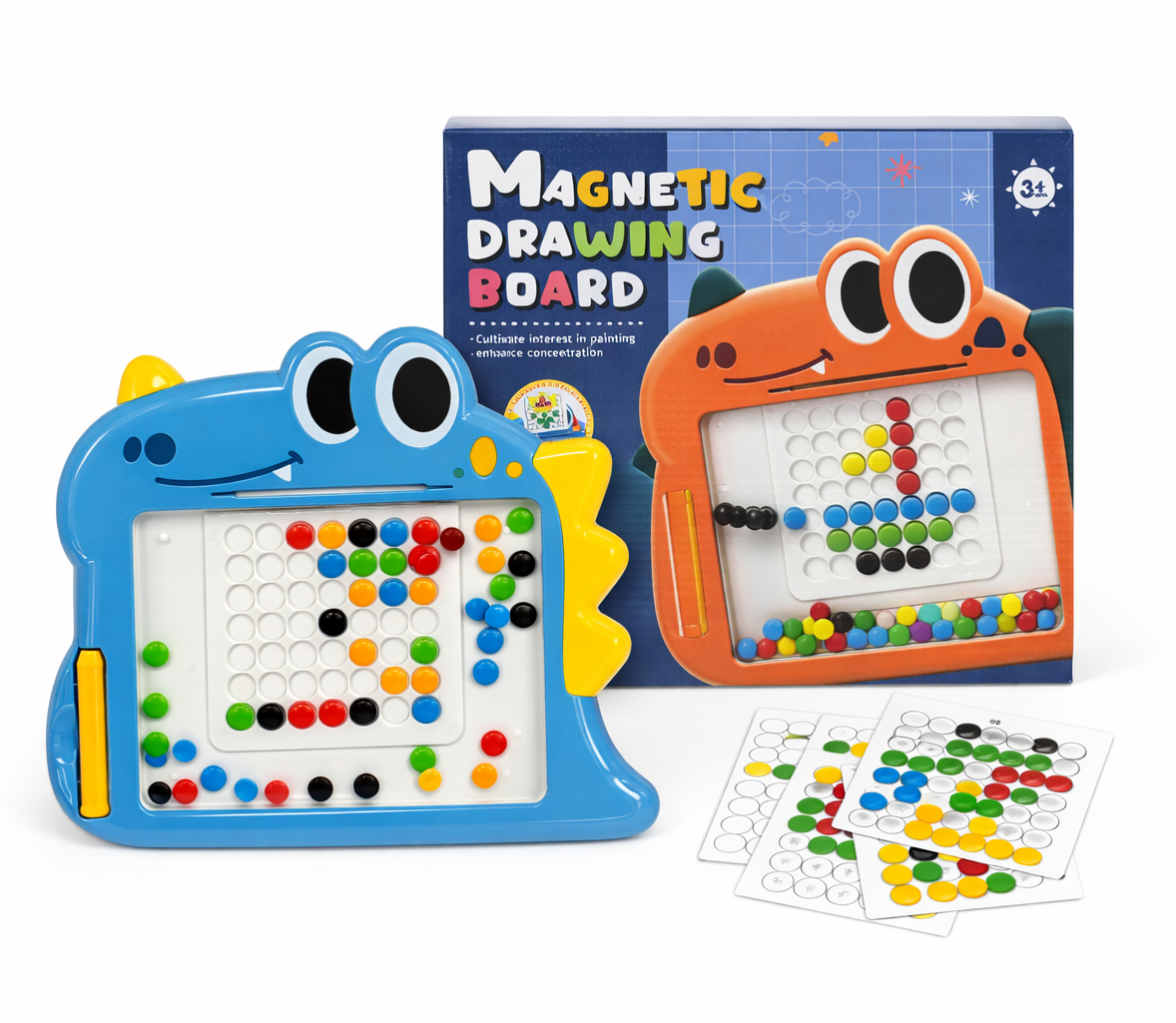 Magnetic Drawing Board for Kids – Colorful Bead Art Learning Board