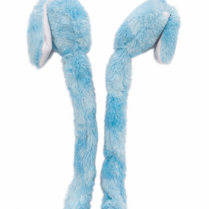 Plush Bunny Ear Muff Hat with Long Paws – Soft & Cozy Winter Accessory