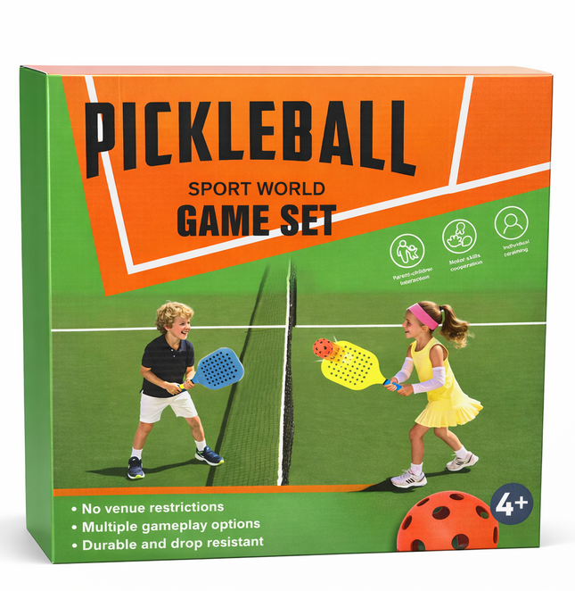 Pickleball Sport World Game Set for Kids – Paddle & Ball Outdoor Play Kit