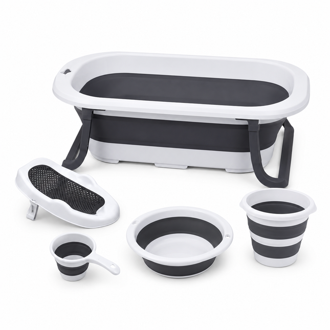 5-Piece Foldable Baby Bathtub Set - PREMIUM