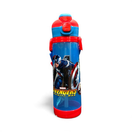 Marvel Avengers Captain America Kids Water Bottle – Blue & Red