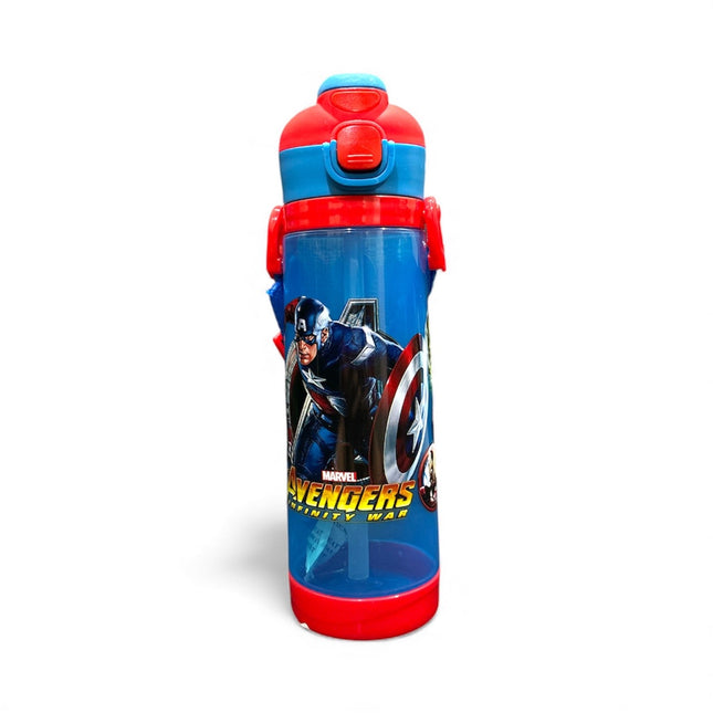 Marvel Avengers Captain America Kids Water Bottle – Blue & Red