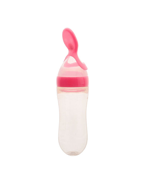 Pink Baby Silicon Spoon Feeder Bottle 3oZ