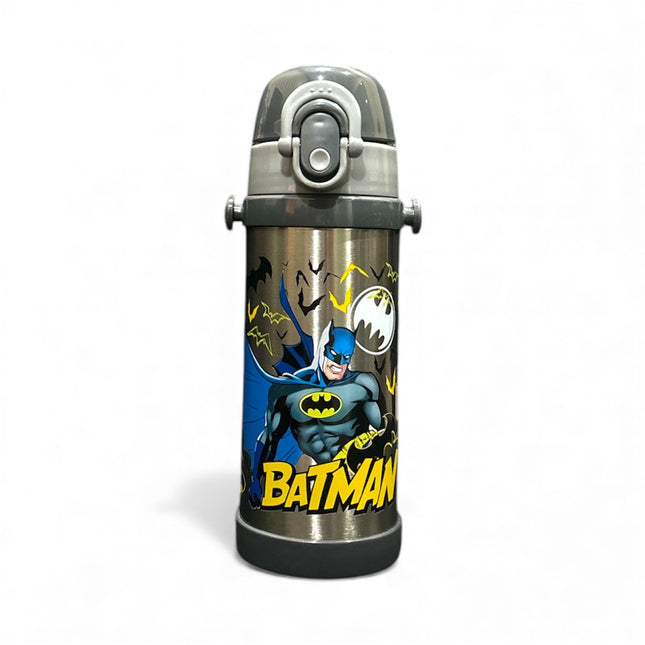 Batman Kids Water Bottle – Stainless Steel Thermos with Flip Lid