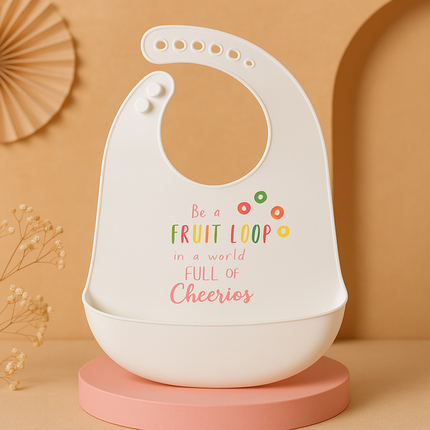 Baby Silicon Bib With Pocket Cheerios World White