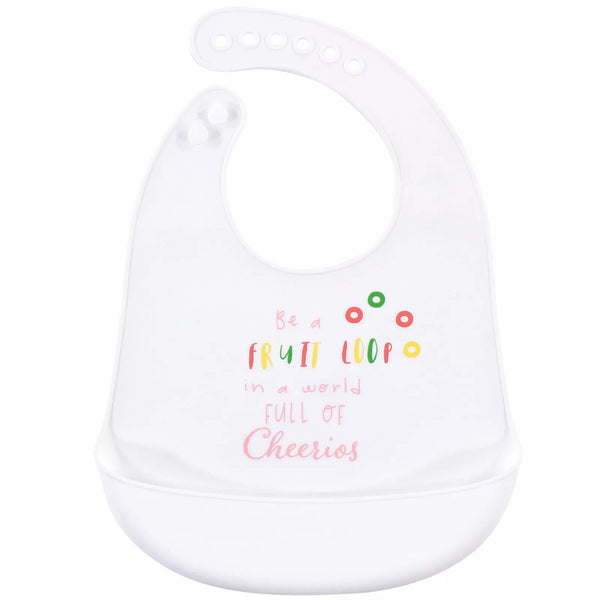 Baby Silicon Bib With Pocket Cheerios World White