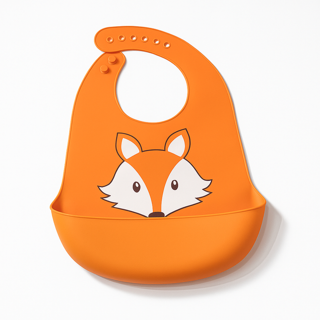 Baby Silicon Bib Fox Orange - Sunshine