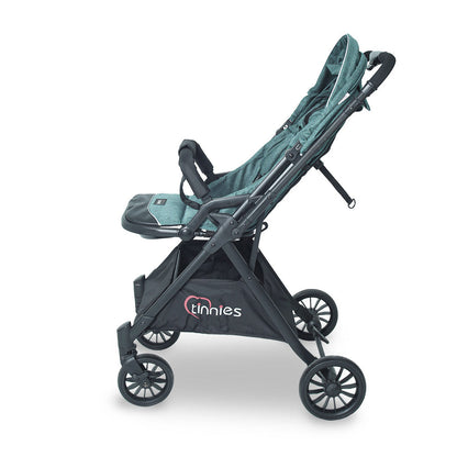 TINNIES BABY STROLLER – GREEN, FOLDABLE WITH REVERSIBLE HANDLE - T107
