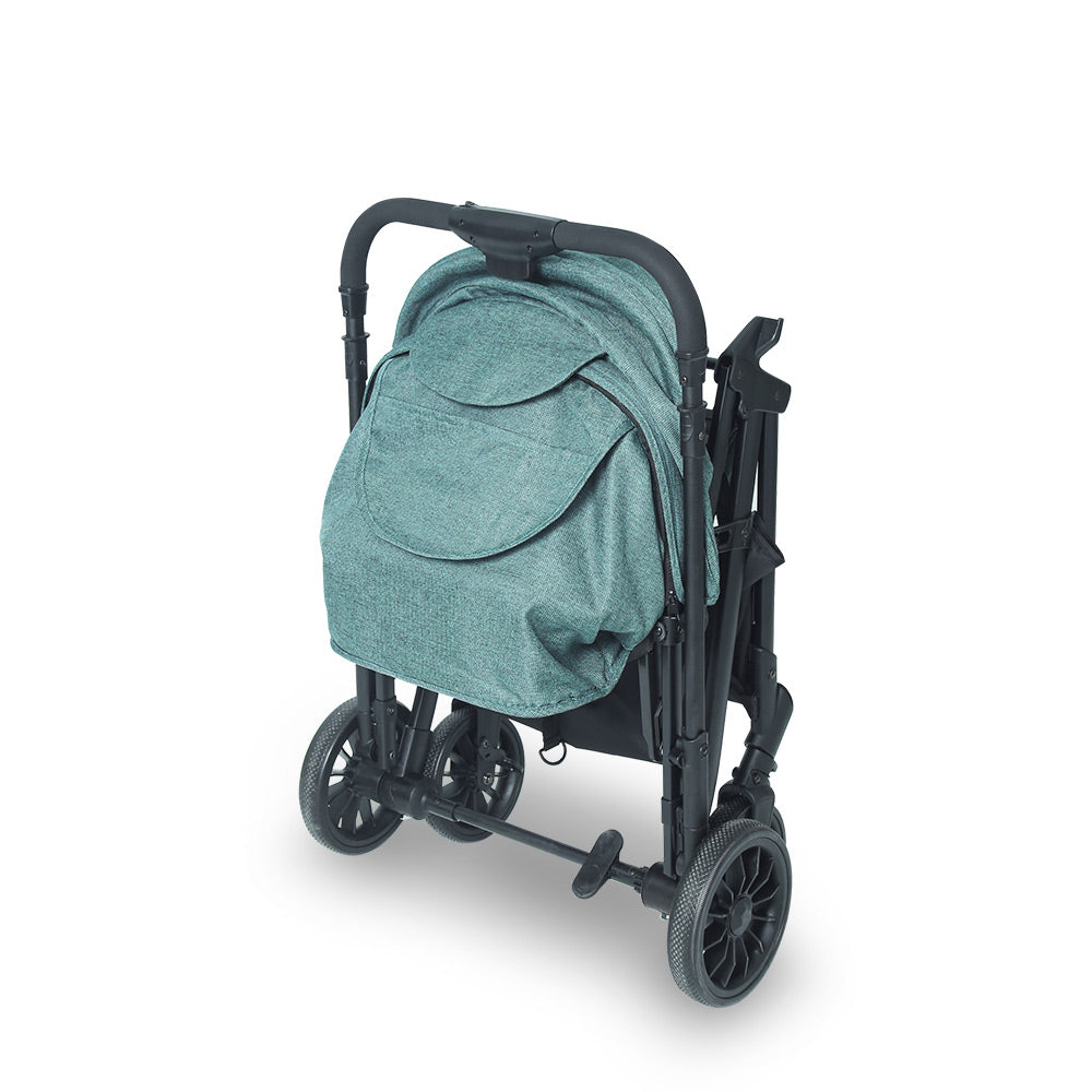 TINNIES BABY STROLLER – GREEN, FOLDABLE WITH REVERSIBLE HANDLE - T107