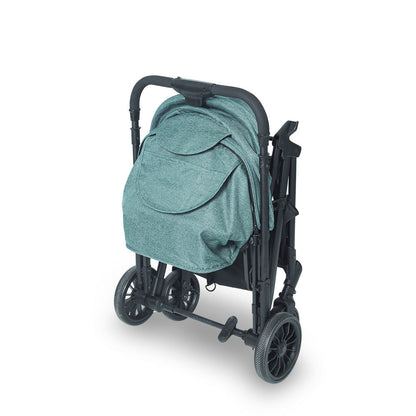 TINNIES BABY STROLLER – GREEN, FOLDABLE WITH REVERSIBLE HANDLE - T107