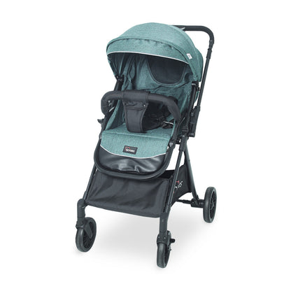 TINNIES BABY STROLLER – GREEN, FOLDABLE WITH REVERSIBLE HANDLE - T107