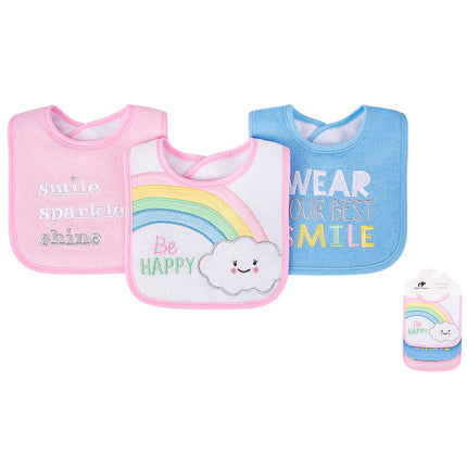 Infant Baby Bib Pack Of 3 Be Happy