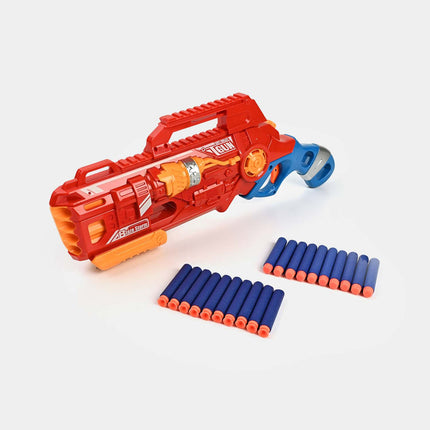 Blaze Storm Manual Soft Bullet Gun – 20 Darts Mega Blaster (Red Edition)