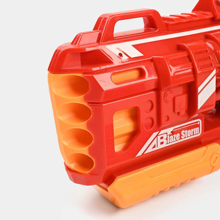 Blaze Storm Manual Soft Bullet Gun – 20 Darts Mega Blaster (Red Edition)