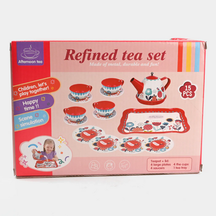 Little Angels Refined Tea Set – Princess Metal Tea Party Playset for Kids