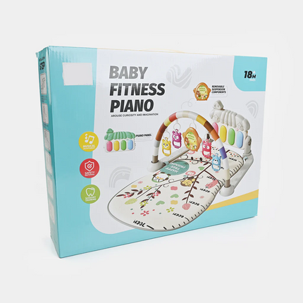Baby Fitness Piano Play Mat | Musical Activity Gym with Piano Keys and Hanging Toys