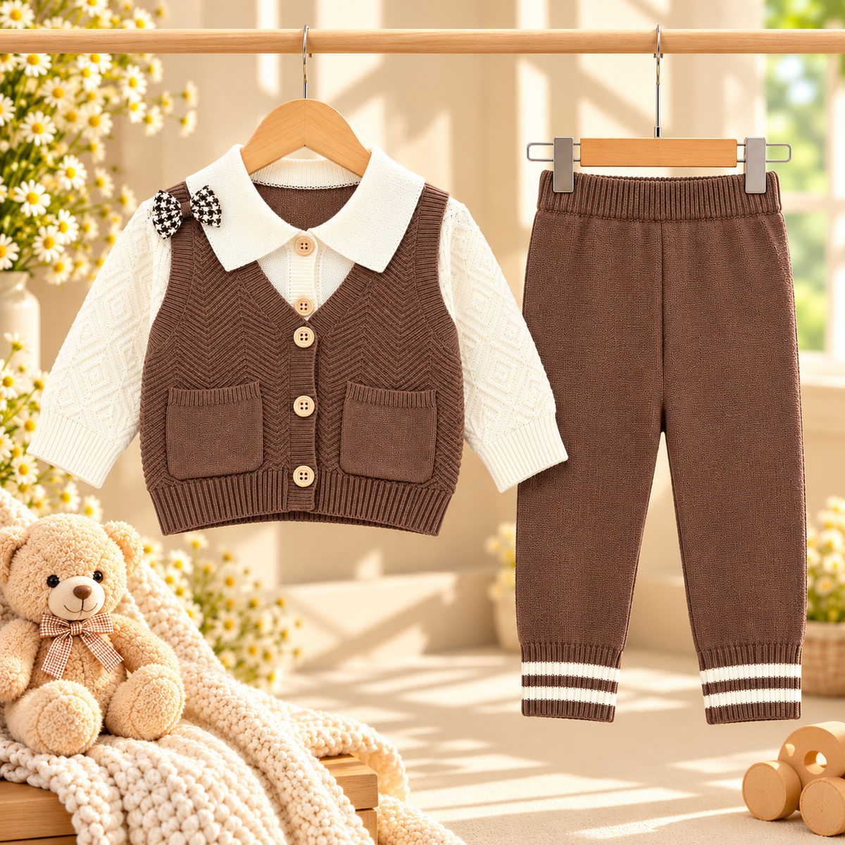 3-Piece Outfit Set – Shirt, Waistcoat & Trousers  KK0253