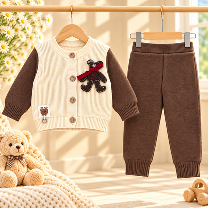 Teddy Bear Knitted Baby Sweater & Trouser Set  G07258