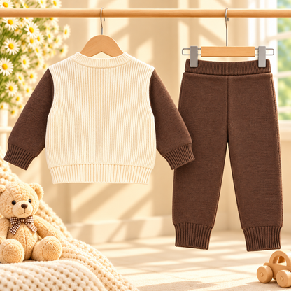 Teddy Bear Knitted Baby Sweater & Trouser Set  G07258